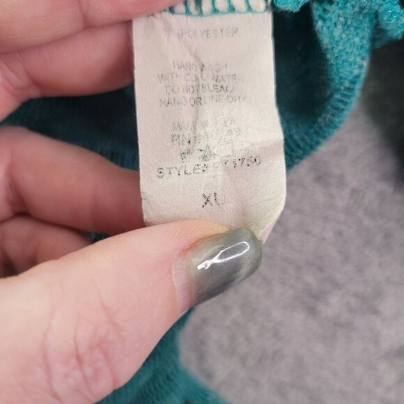 Wet Seal Womens Sheer Knit Tunic Top XL Green‎ Striped Lightweight Layering Y2K - Picture 9 of 10